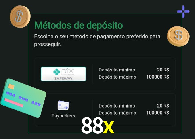 O cassino 88x oferece uma grande variedade de métodos de pagamento